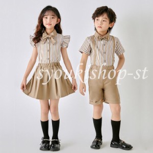 2点セット 制服 半袖 キッズ 夏服 セットアップ 子供服 女の子 男の子 かっこいい カジュアル こども服 可愛い 卒業式 入学式 3色選べる