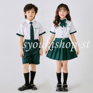 2点セット 制服 夏服 半袖 キッズ セットアップ スーツセット 子供服 女の子 男の子 かっこいい カジュアル こども服 可愛い 卒業式 入学