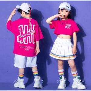 キッズ ダンス 衣装 女の子 パンツ Tシャツ ジャッズ 韓国風 ヒップホップ ストリート キッズ ダンスウェア ジュニア セール