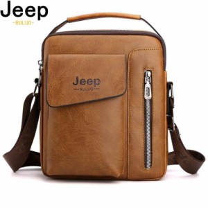 Jeep buluo 男性 合成皮革 ショルダーバッグ メッセンジャースタイル ショルダーバッグ カジュアル ヴィンテージスタイル 高品質