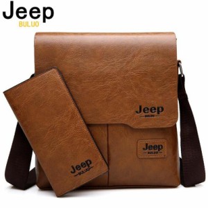 Jeep buluo 男 バッグ 2ピース/セット 男性 革 メッセンジャー ショルダーバッグ クロスボディ カジュアルバッグ ブランド _ 1