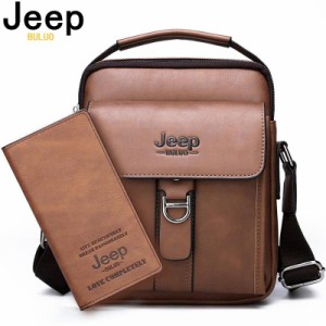 Jeep buluo 男性用 レザー ショルダーバッグ 上質 ショルダーバッグ カジュアル ビジネス ファッション