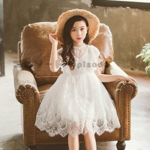 子供服 ワンピース キッズ 子供ドレス dress 韓国子供服 女の子 夏 半袖 膝丈 レースワンピ 結婚式 発表会 ピアノ おしゃれ 可愛い 通学