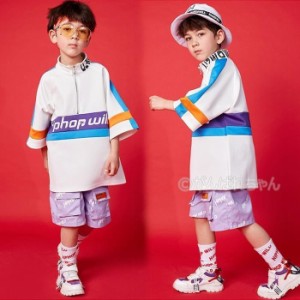 半袖 ダンスＴシャツ ショートパンツ キッズ ダンス衣装 ヒップホップ HIPHOP セットアップ チア 子供 男の子 ジャズダンス ステージ衣装