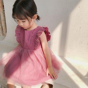 子供服 ワンピース 半袖 女の子 キッズワンピース レースワンピース 膝丈 チュニック 子供ドレス ベビー服 女児 おしゃれ 可愛い 涼しい 