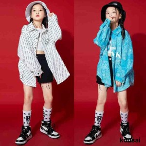 キッズ ダンス衣装 ヒップホップ HIPHOP 花柄シャツ ダンスシャツ パンツ 子供 男の子 女の子 練習着 ジャズダンス 大量注文対応 安い