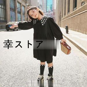 ワンピース キッズ 長袖 子供服 女の子 春 折り襟 花柄ワンピース 韓国子供服 ジュニア 子供ドレス 誕生日 ピアノ 発表会 結婚式 お姫様 