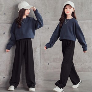 子供服 セットアップ 女の子 パーカー 春秋 2点セット 上下セット Tシャツ 無地 ガウチョパンツ キッズ おしゃれ カジュアル 可愛い