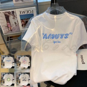 半袖 白 Tシャツ レディース おしゃれ ゆったり プリント花 個性的 夏用 快適 女性用 カジュアル 体型カバー トップス きれいめ ルームウ