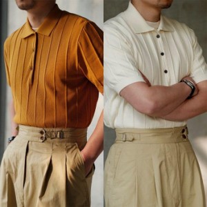 冷感 ニットポロシャツ メンズ サマーニット サマーセーター ゴルフシャツ トップス カットソー ポロシャツ韓国風 カジュアル ビジネス