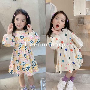 ワンピース キッズ 子供服 女の子 春 秋 長袖ワンピース 韓国子供服 子供ドレス 結婚式 発表会 ピアノ 子ども服 ガールズ ベビ