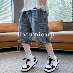 デニムパンツ キッズ 男の子 子供服 夏 ハーフパンツ 韓国子供服 ジュニア ジーンズ 半ズボン ガウチョパンツ おしゃれ 可愛い