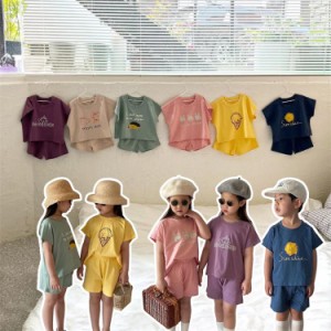 tシャツセット キッズ 子供服 男の子 女の子 トップス+パンツ 半袖 夏 Tシャツ カットソー 韓国子ども服 ベビー服 おしゃれ