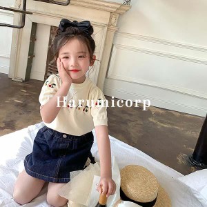 tシャツ キッズ 子供服 女の子 半袖 Tシャツ 春 夏 カットソー 韓国子ども服 ジュニア ベビー服 おしゃれ 可愛い カジュアル