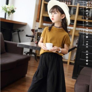 韓国子供服 セットアップ キッズ 子供服 女の子 夏服 tシャツ 半袖 ガウチョパンツ ワイドパンツ ハーフパンツ 半ズボン おしゃ