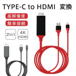 HDMI ケーブル 2in1 type-c テレビ接続 iPhone15 スマホ 変換アダプター タイプC avアダプタ ゲーム 変換ケーブル 充電機能 ビデオ再生
