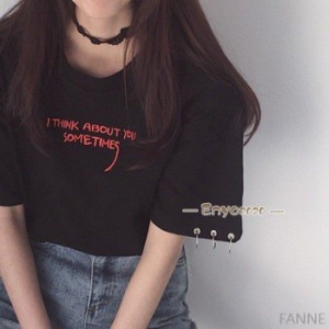 Tシャツ レディース 半袖 夏 ゆるい トップス 韓国ファッション 原宿系 ヒップホップ ダンス おしゃれ ストリート風 カジュアル