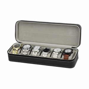 時計ケース 腕時計ケース 6本巻 収納 時計 腕時計 ケース ブラック 黒 収納ケース スムース調 インテリア ディスプレイ コレクション レ