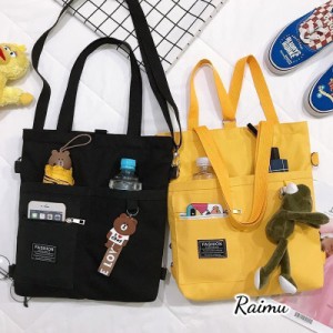 帆布かばん 韓国風 ロゴトート a4 カジュアル bag キャンバス トートバッグ 2way 軽量