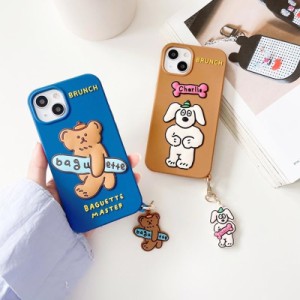 スマホケース iphone13 ケース 韓国 iphone12 ケース 携帯ケース iphone11 ケース iphone se ケース シリコン くま ベアー 犬 かわいい 