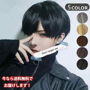 ウィッグ ショート メンズ レディース フルウィッグ コスプレ かつら 男装 黒 ふわふわ mens&#x27;wig 短い髪 変装 日常用 学生 面接 仕