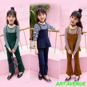 子供服 女の子 セットアップ カットソー パンツセット おしゃれ 長袖Ｔシャツ 秋 綿 トップス シンプル キッズ 中学生 洋服