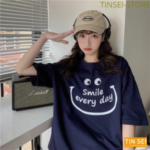 Tシャツ レディース 半袖 夏 ゆるい トップス 韓国ファッション 原宿系 BF風 ヒップホップ ダンス ストリート風 カジュアル カップル服