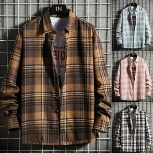 シャツ チェックシャツ メンズ レディース ネルシャツ トップス 長袖 カジュアルシャツ 春服 春物