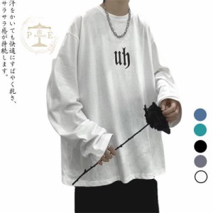 トップス カットソー ヘンプ ビッグロングTシャツ メンズ 長袖 トップス 無地 春 夏 春服 秋 秋服 ロンT ゆったり ビッグシルエット