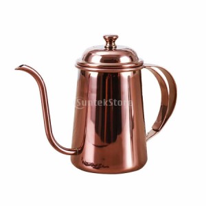 650ml ステンレス製 コーヒーポット ティーケトル グースネック 紅茶.モカに適用 5色選べ - ローズゴールド 16.5×9.5cm