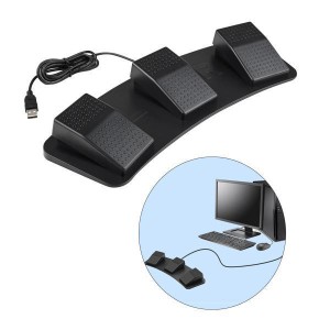 ビデオゲームオフィス機器マウス用USBフットペダルPCトリプルフットスイッチ