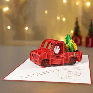 3D クリスマスカード、ハッピーニューイヤーカード クリエイティブギフトカード 招待状カード ポップアップクリスマスグリーティングカー