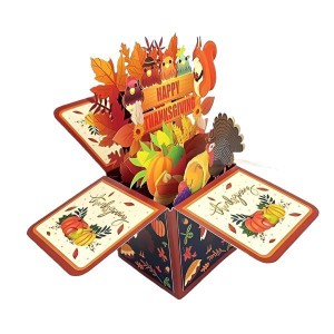感謝祭ポップアップカード 3D グリーティングカードには封筒とメモタグが含まれています ハッピーサンクスギビングカードデコレーション 