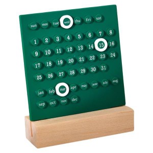 木製卓上カレンダー オーナメント オフィス 日付プランナー用品 子供用 デスクトップ グリーン