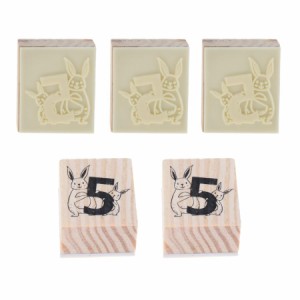 スクラップブッキングのための木製の動物と番号のゴム印DIYクラフト装飾ウサギ