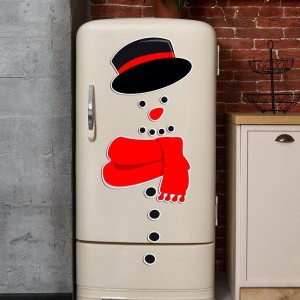 スノーマン冷蔵庫ステッカー式防水クリスマスデコレーションCT004