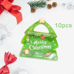 10 個 クリスマス トリートバッグ キャンディ クリスマスバッグ 再利用可能な クリスマス ギフトバッグ クリスマス トートバッグ ハンド