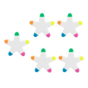 塗り絵学生ギフトのための5個星形蛍光ペンマルチカラー