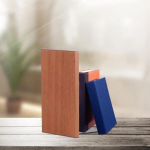 木製ブックエンド ブックホルダー 装飾 重い本 雑誌 ビデオゲーム 13 x 10.5cm
