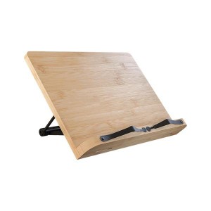 さまざまな角度に調整できる竹製ブック リーディング スタンド ホルダー コンパクト サイズ S