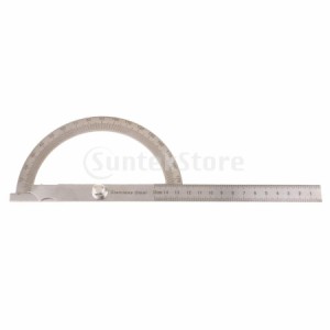 アングル定規 分度器 回転式 0-180度 ステンレス 0-100mm/150mm/300mm エンジニア - 0-150mm