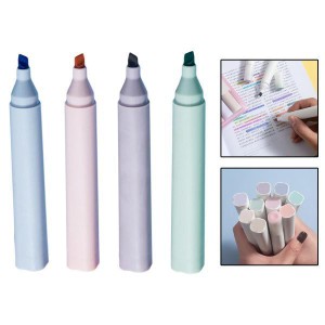 4個の蛍光ペン研究用品アートペインティング用マーカーマークキーポイントモランディカラー