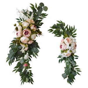 結婚披露宴の背景の装飾のための結婚式のアーチフラワーディスプレイ造花