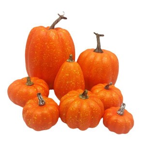 8 個人工カボチャセットお祝いパーティー用品耐久性のある家庭用キッチンオレンジ