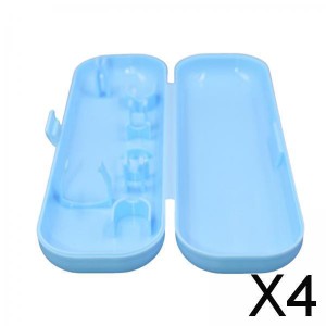 歯ブラシ トラベル ケース 保護カバー コンパクト ポータブル ホルダー 4本 バスルーム用 ブルー