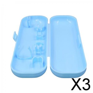 歯ブラシ トラベル ケース 保護カバー コンパクト ポータブル ホルダー 3本 バスルーム用 ブルー