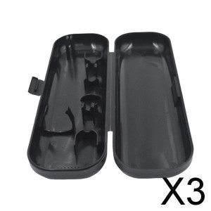 3x歯ブラシ トラベルケース 保護カバー コンパクト ポータブル ホルダー バスルーム用 ブラック