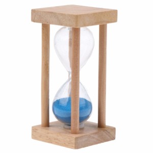 5分木製スクエアフレーム砂時計砂時計サンドタイマー時計ブルー