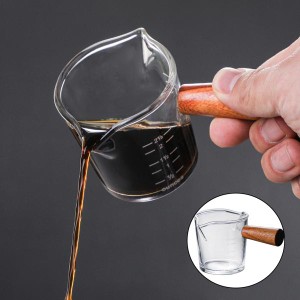 計量カップ ハンドル付き カップ ガラス 100ML コーヒーカップ 測定カップ 大人気 INS風 お茶 ミルク 飲料 珈琲 飲み物 果物 2つのV字の