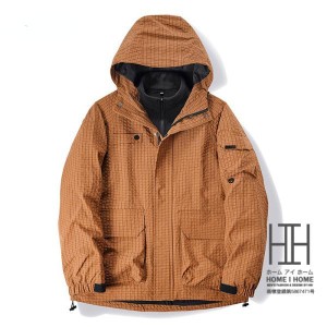 マウンテンパーカー メンズ 登山服 3way ボアライナー付き 取り外し可能 フリースジャケット 裏ボア フード 防風 防寒 おしゃれ チェック